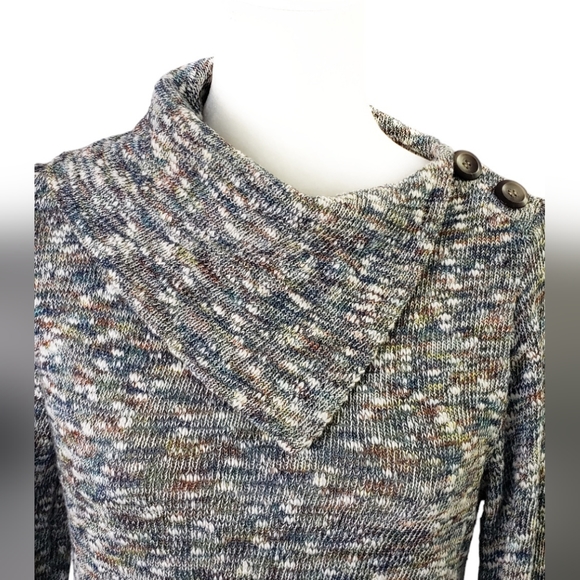 COPY - NWOT Sno Skins Asymmetrical Button Detail Space Dye Tunic Sweater - Picture 5 of 11